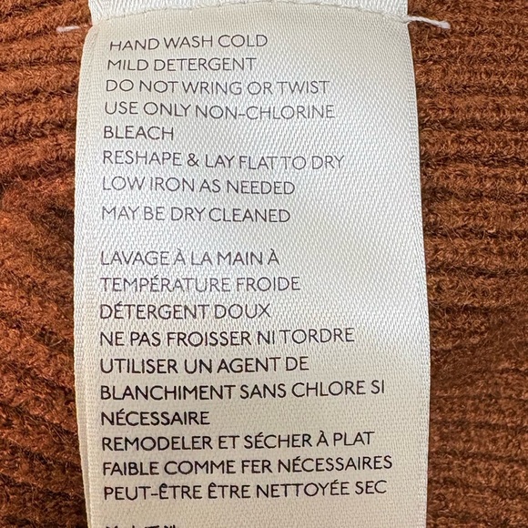 Free People Softly Structured Cowl Neck Terracotta Brown Relaxed Fit Sweater XS - Picture 9 of 10